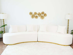 Athens Mid Century Modern Boucle Fabric 141.7'' Sofa