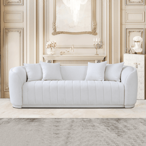 Markus  Luxury Tight Back Boucle Couch In White