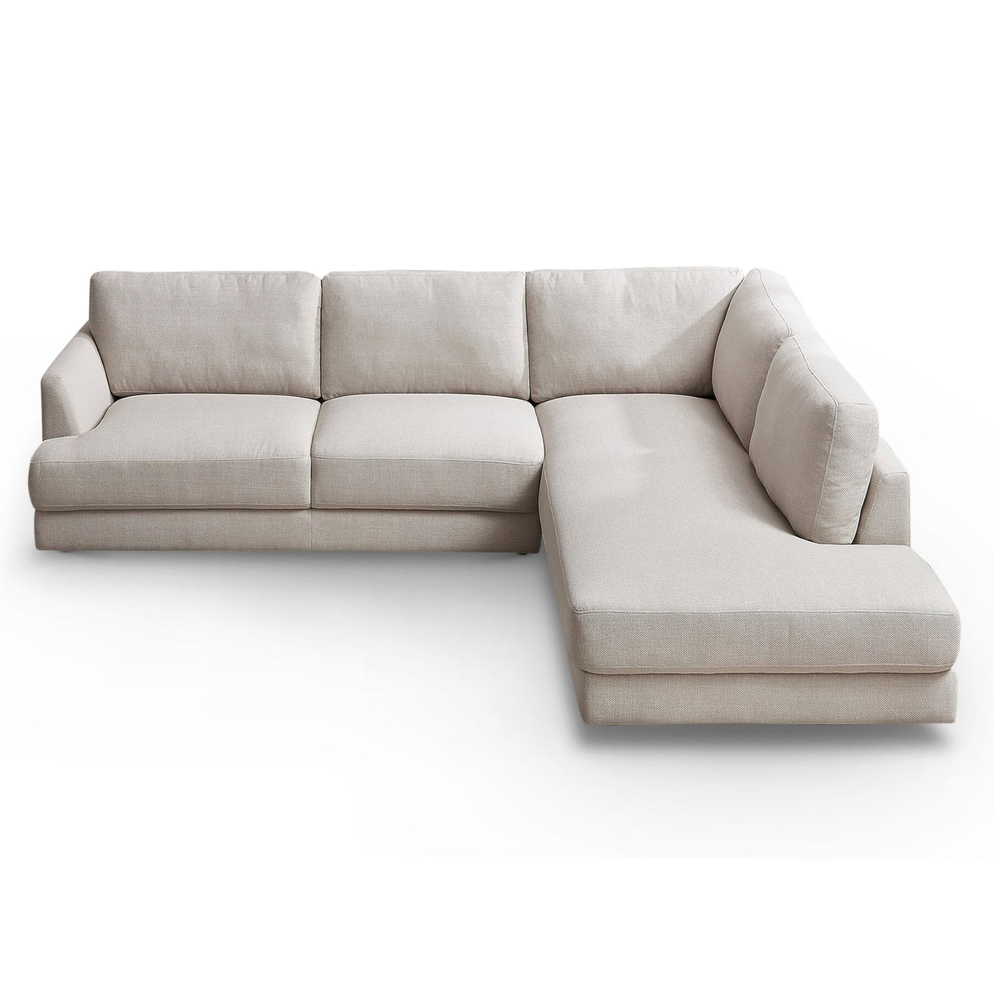 Glander 108" Cream Linen Cozy Sectional Sofa