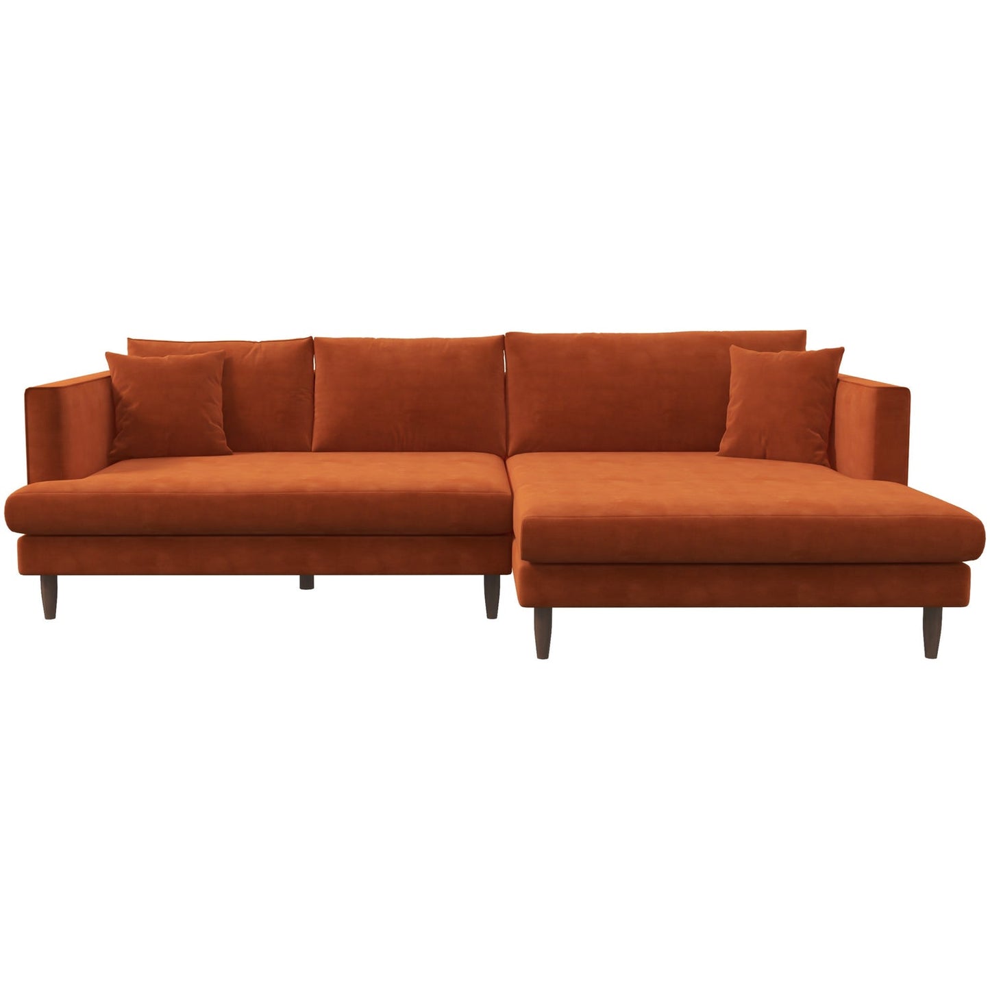 Blake 107" Orange L-Shaped Sectional Sofa Left Facing