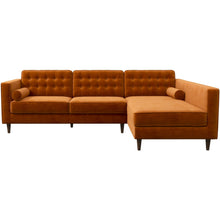 Load image into Gallery viewer, Christian Mid-Century Modern Orange Velvet Sectional
