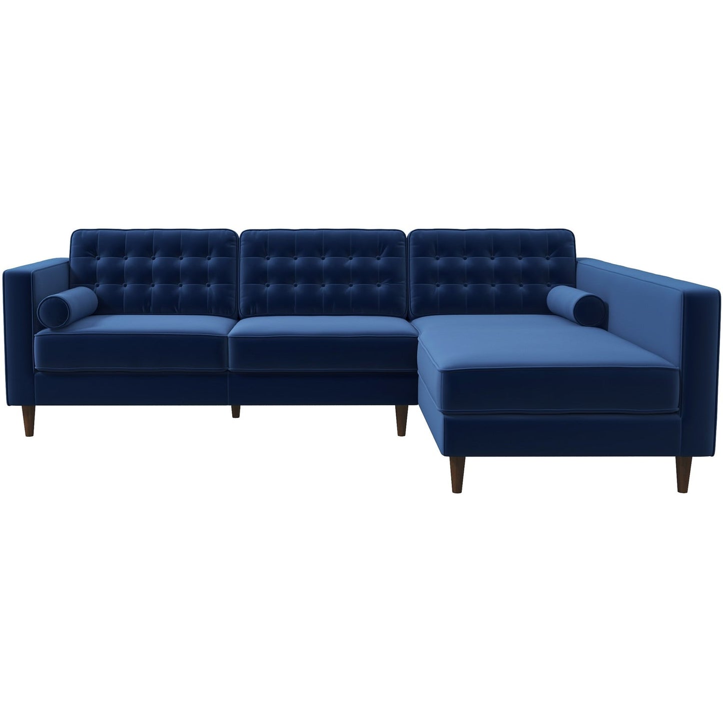 Christian 103" Mid-Century Modern Navy Velvet Sectional