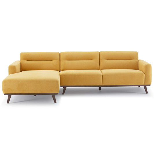 Ella 109" L-Shaped Dark Yellow Linen Left Sectional