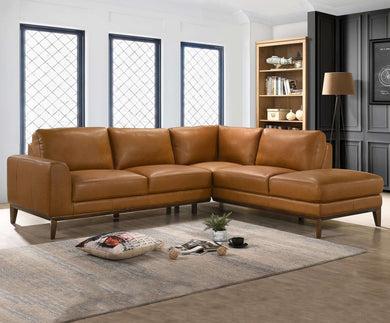 London Mid-Century Modern Leather RAF Sectional Sofa