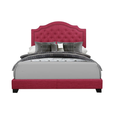 Pink Fabric Queen Panel Bed SH255
