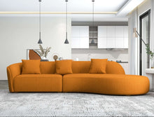 Load image into Gallery viewer, Elijah Orange Velvet Japandi Style Curvy 126&quot; Sectional