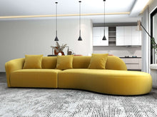 Load image into Gallery viewer, Elijah Yellow Velvet Japandi Style Curvy 126&quot; Sectional