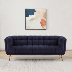 Addison Blue Boucle Modern  Sofa