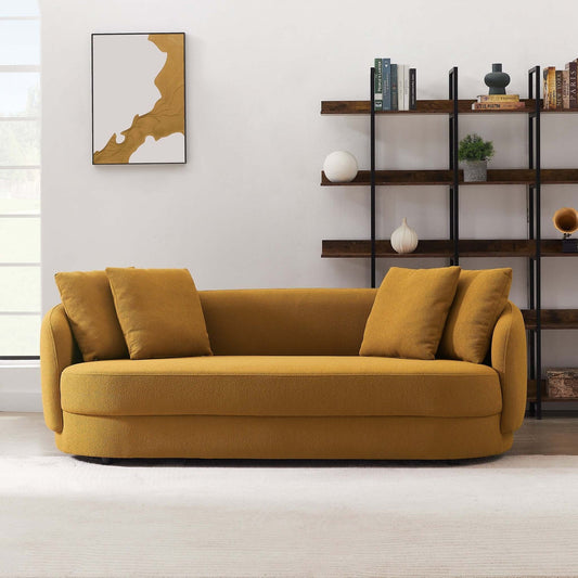 Dylan Modern French Dark Yellow Boucle Sofa