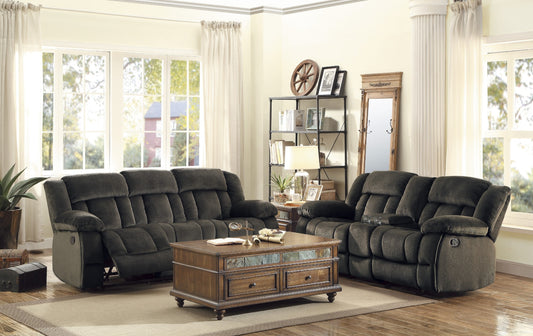 Laurenton Chocolate Reclining Sofa and Loveseat 9636