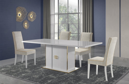 Vogue  White/Gold 7pc Dining Room Set