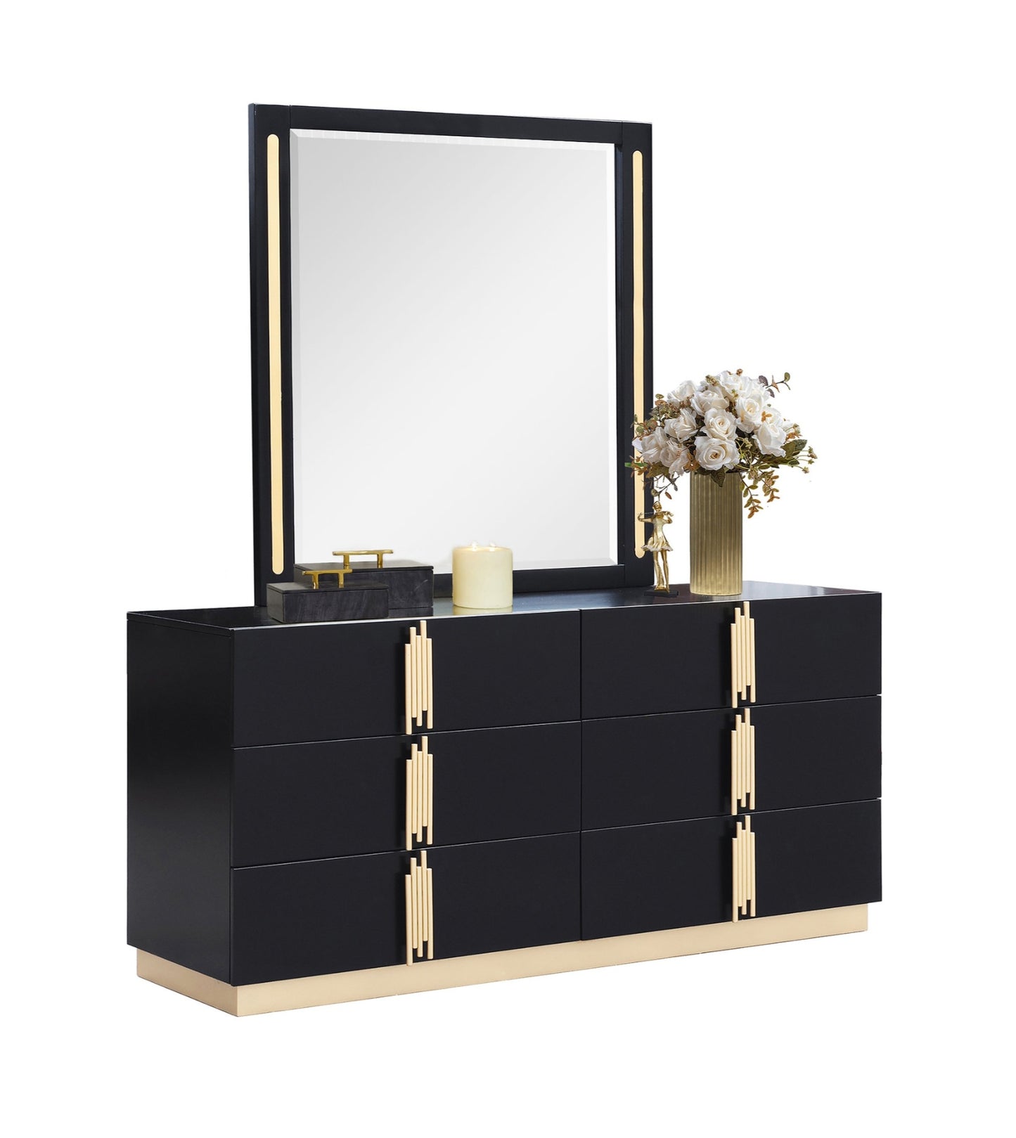 Evan Black/Gold Bedroom Set B7550