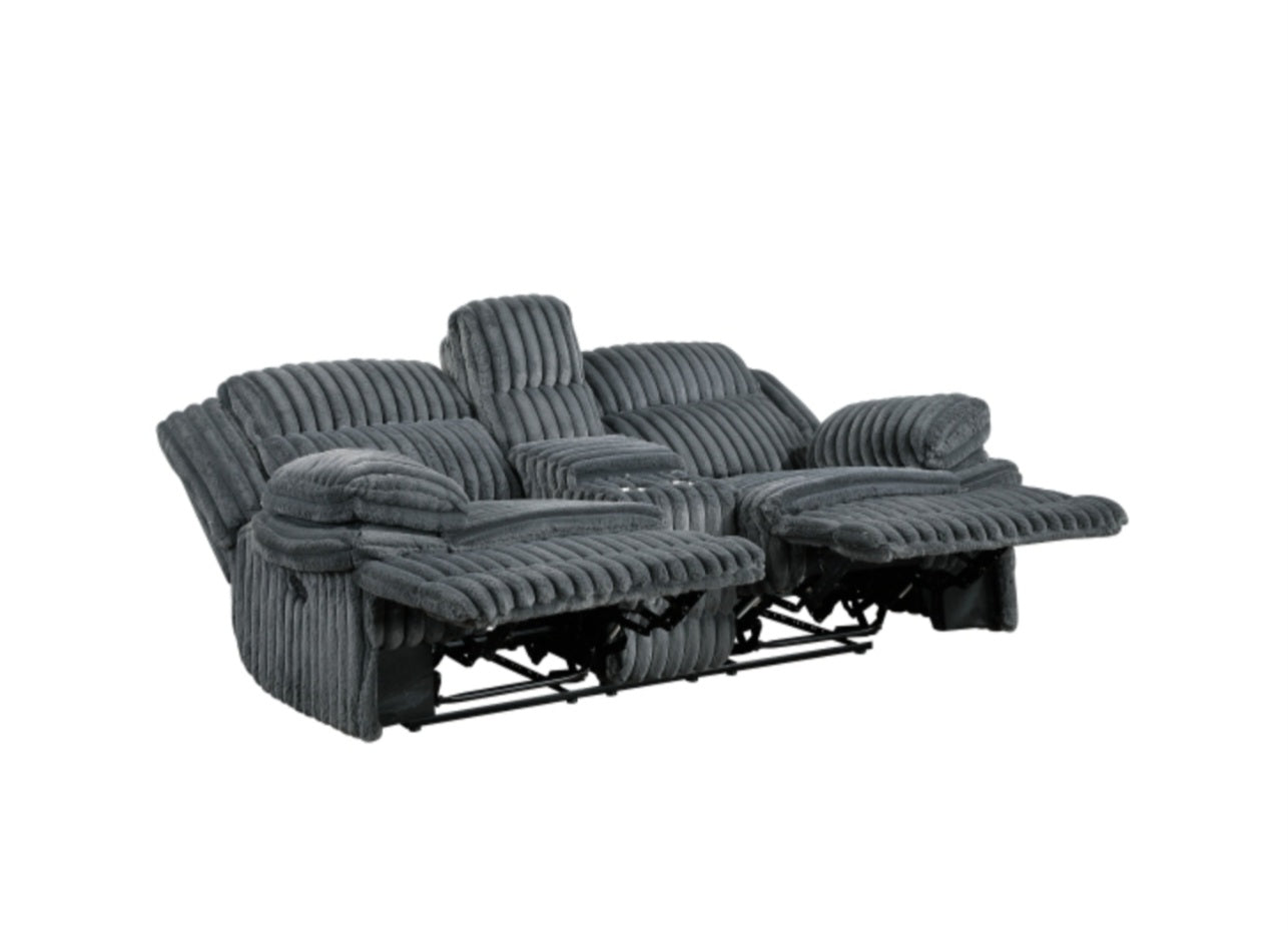 Goodland Dark Gray Reclining Sofa and Loveseat 9577