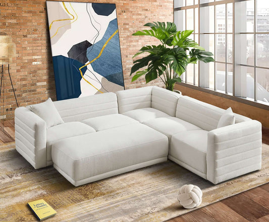 Solo Cream Boucle Modular Corner Sectional