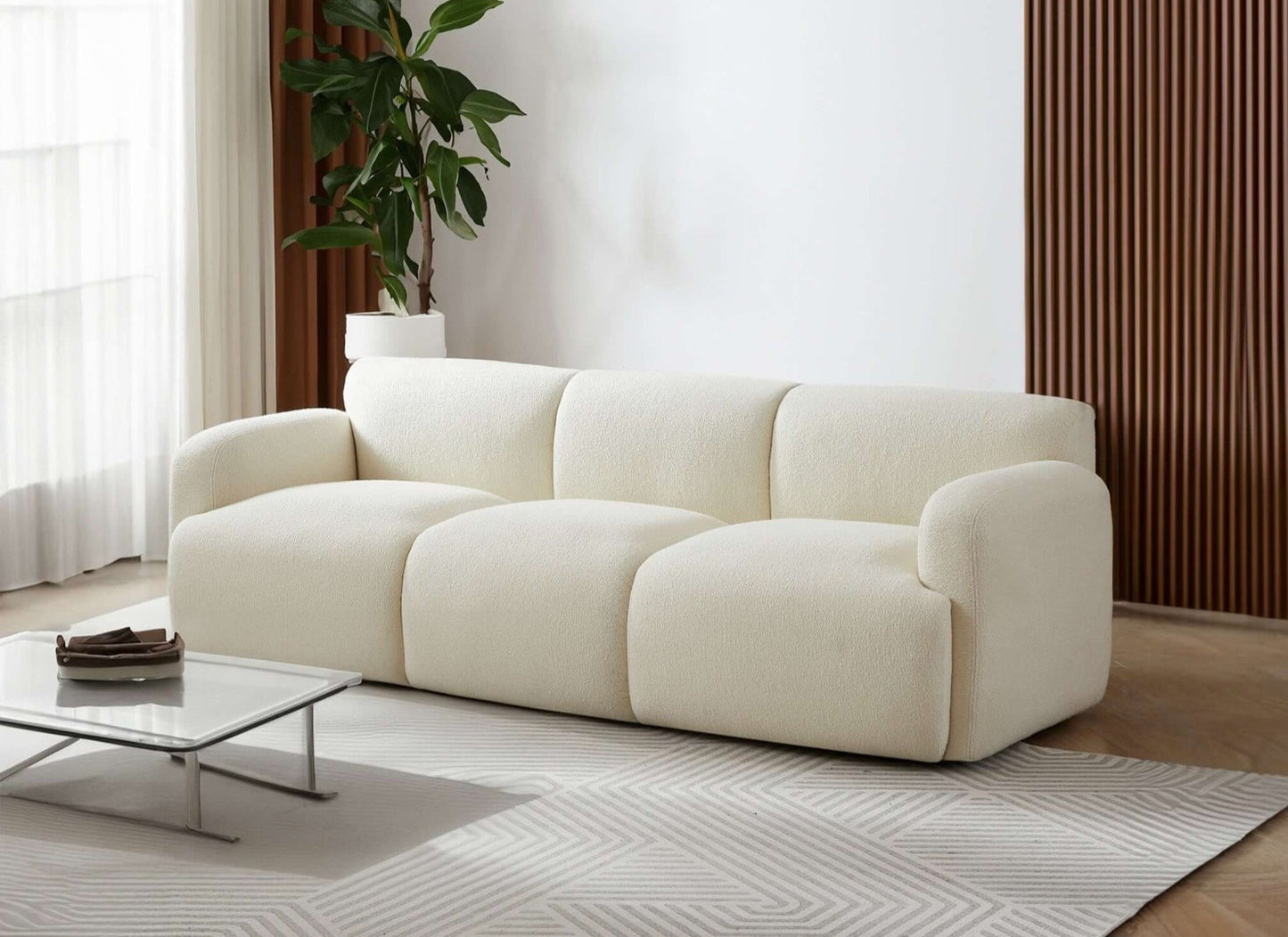 Simone 90" Sofa (Cream Boucle)