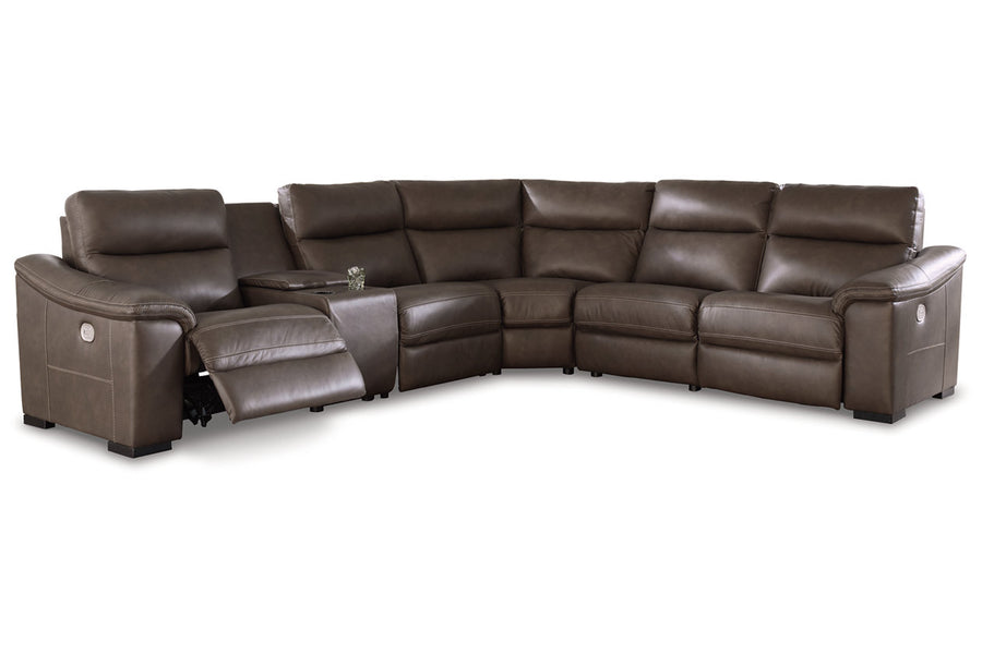 Salvatore Chocolate 6pc POWER Reclining Sectional U26301