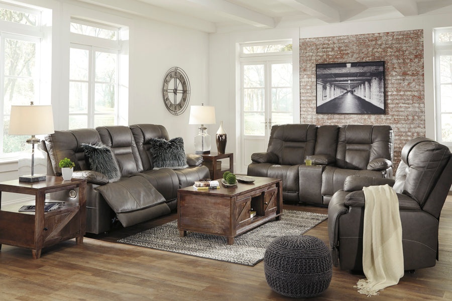 Wurstrow Smoke POWER Reclining Sofa and Loveseat U54602