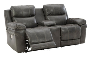Edmar Charcoal POWER Sofa and Loveseat U64806