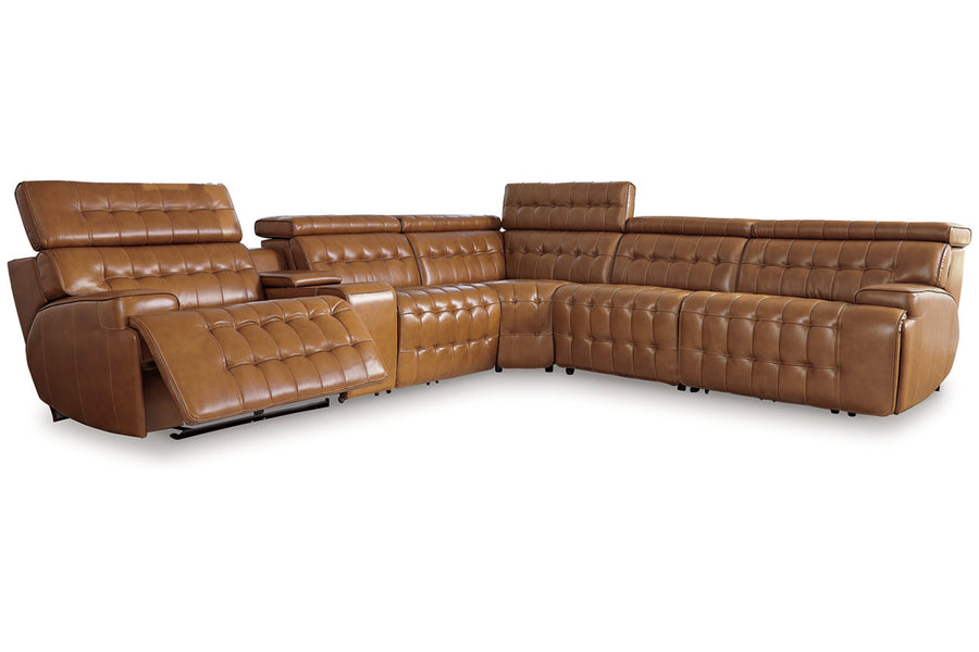 Temmpton Chocolate 6pc POWER Reclining Sectional U92708