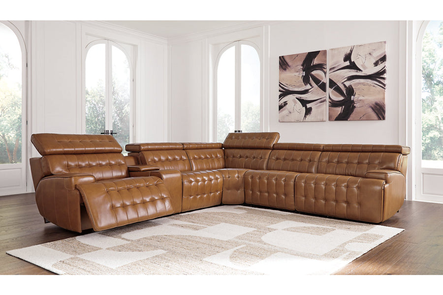 Temmpton Chocolate 6pc POWER Reclining Sectional U92708