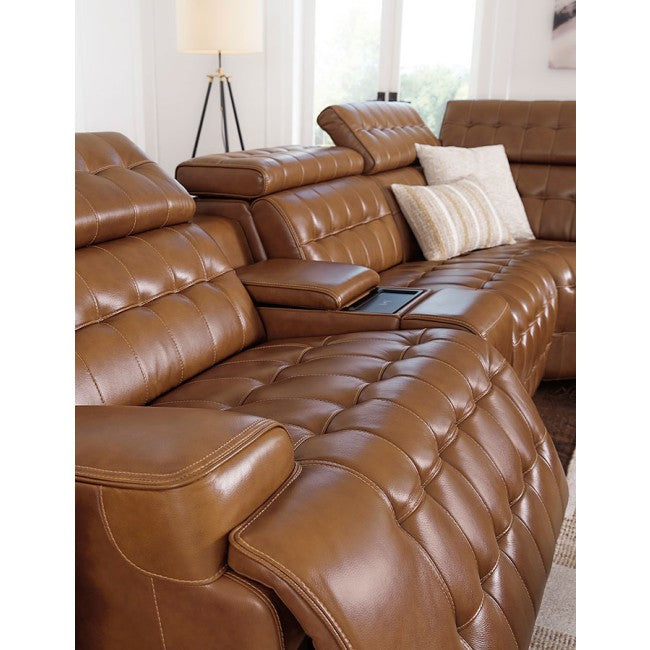 Temmpton Chocolate 6pc POWER Reclining Sectional U92708