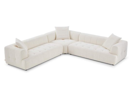 Wodo  Ivory Boucle Corner Sectional