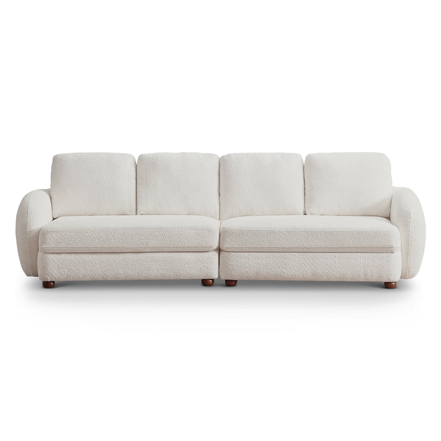 Paton Cream Mid-Century Modern 114.5'' Boucle Fabric Sofa