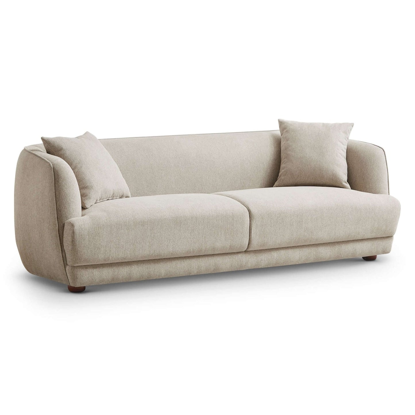 Larisa Mid Century Modern Cream Linen Sofa