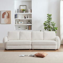 Paton Cream Mid-Century Modern 114.5'' Boucle Fabric Sofa