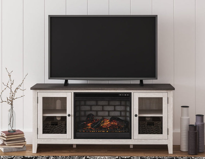 Dorrinson Two-tone 60" TV Stand with Fireplace W287-68