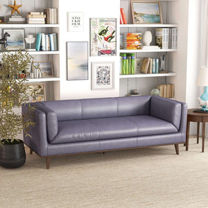 Cassidy Fumo Genuine Leather Sofa Couch