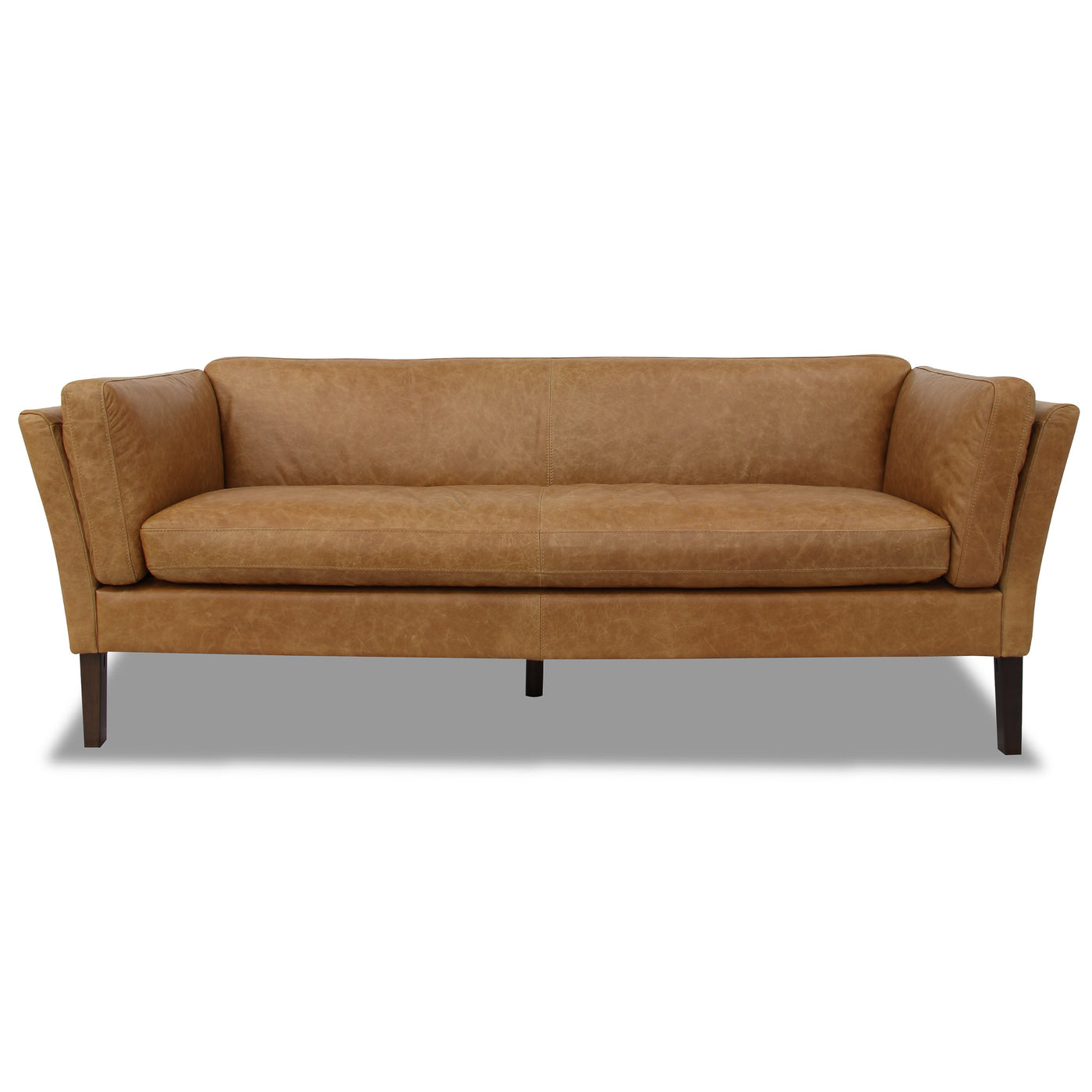 York Waxy Tan Genuine Leather Sofa