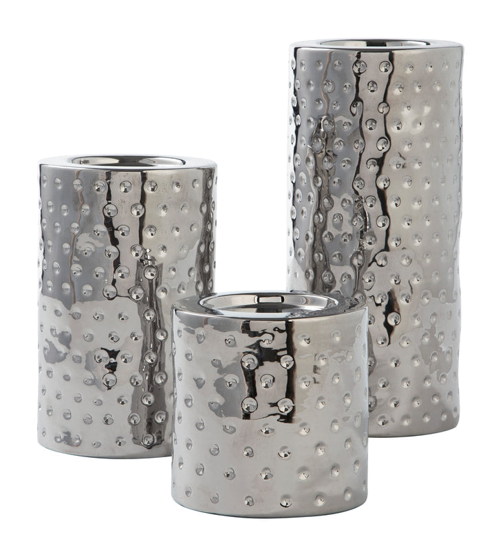 Marisa Silver Finish Candle Holder Set A2000460