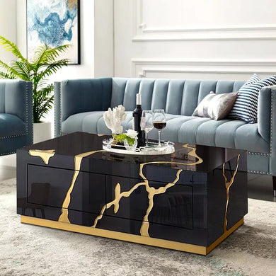 Black/Gold Coffee Table A802