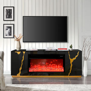 A803 Black/Gold Fireplace