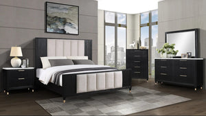 Kara Black Panel Bedroom Set B1400