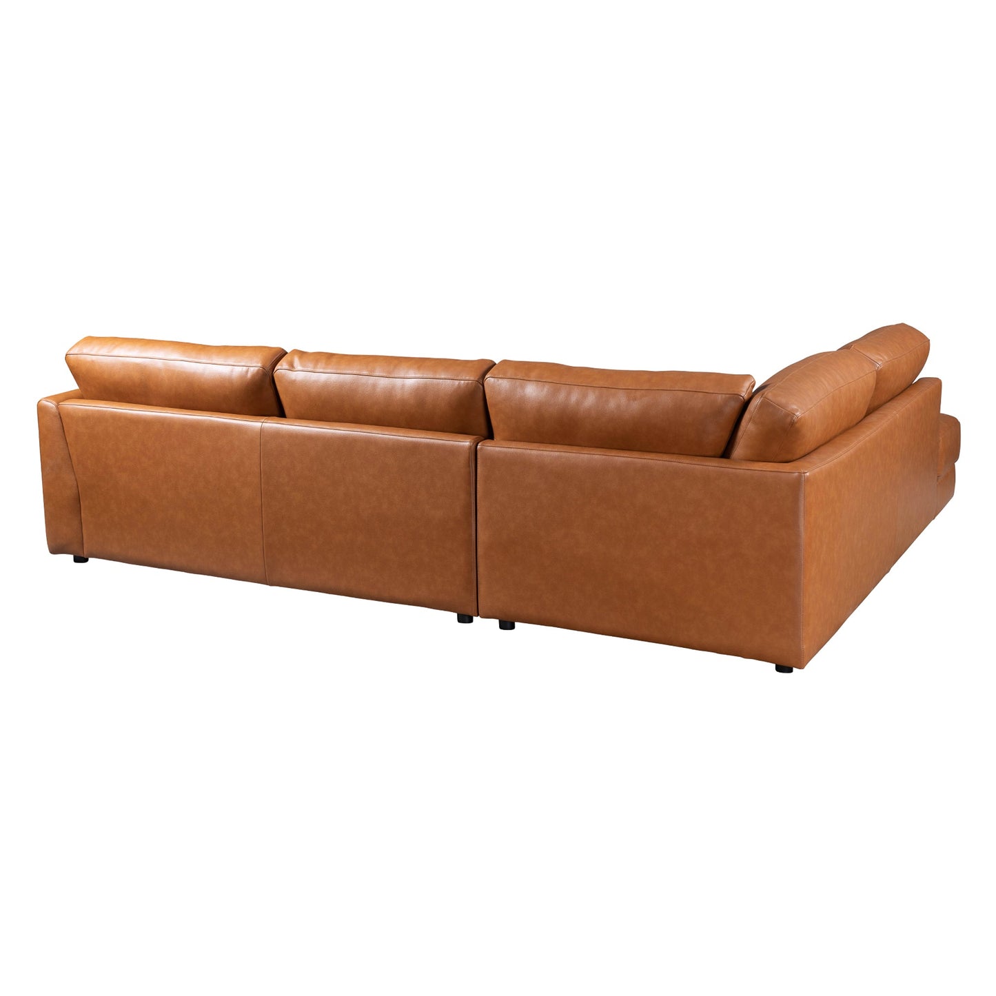 Glander 108" Cognac Leather Sectional Sofa Left Facing