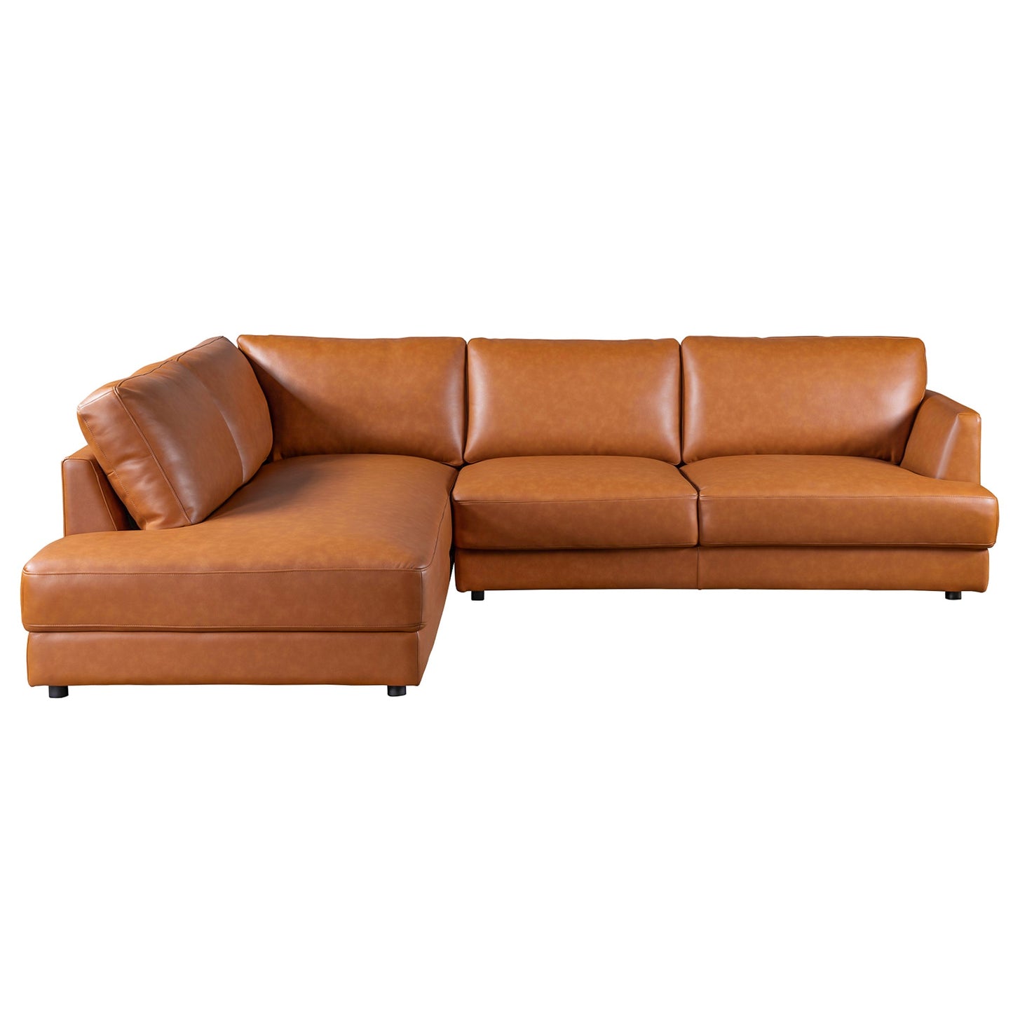 Glander 108" Cognac Leather Sectional Sofa Left Facing