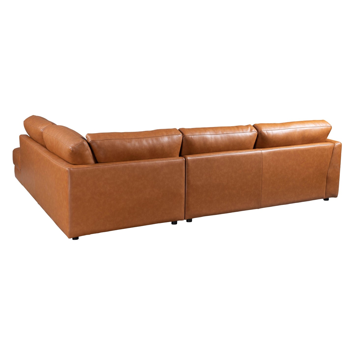 Glander Sectional Right Sofa - Cognac Leather