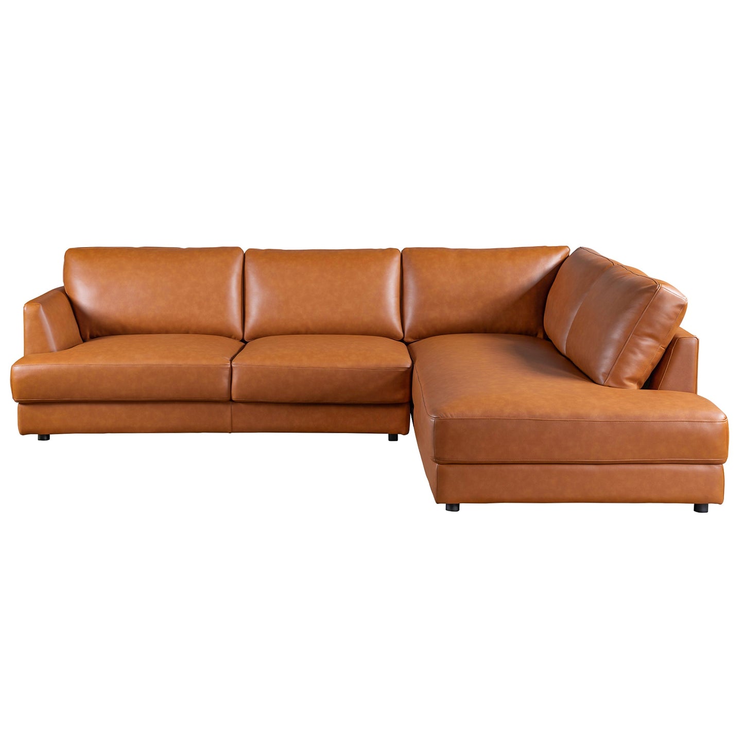 Glander Sectional Right Sofa - Cognac Leather