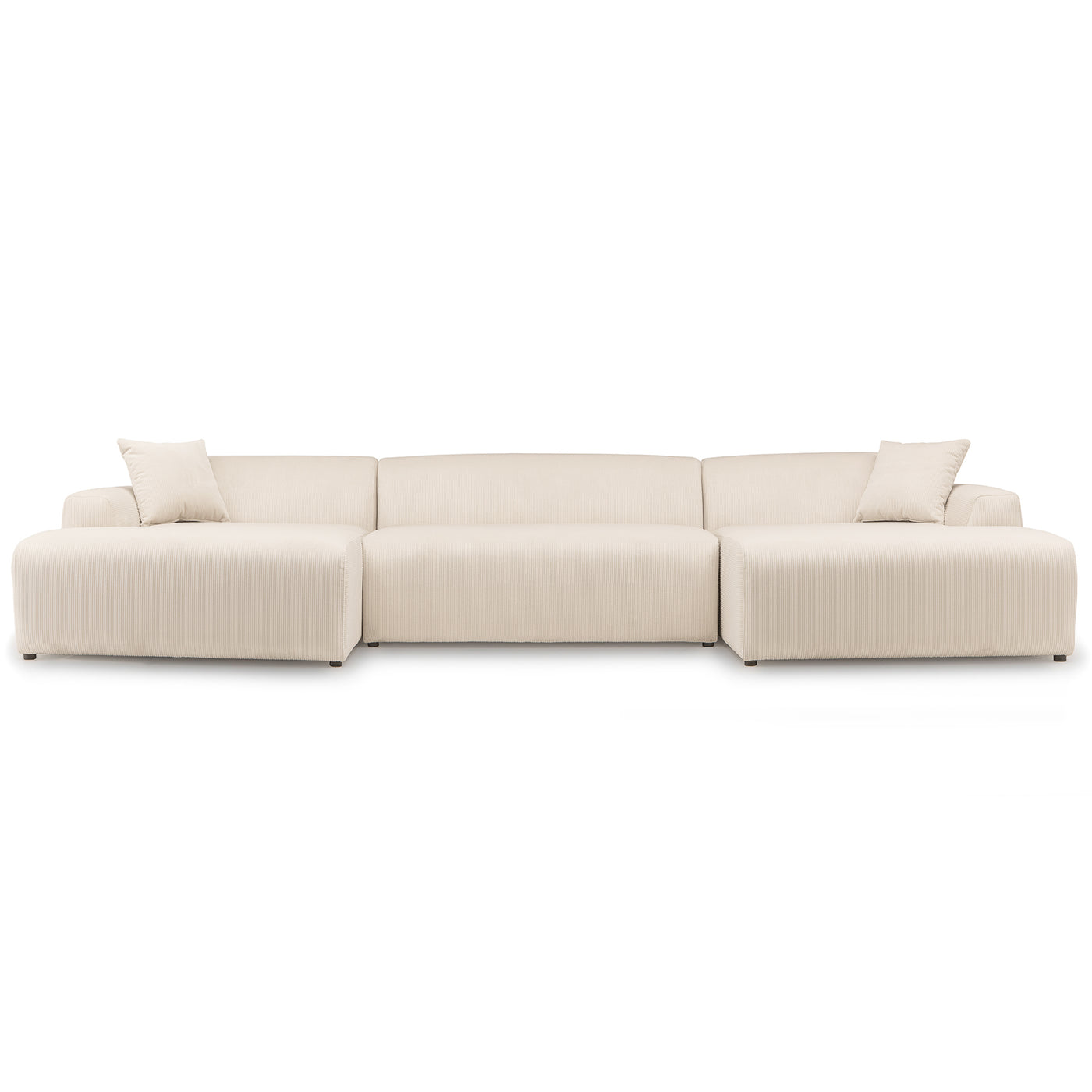 Mar U Shape Corner Sofa  Cream Corduroy