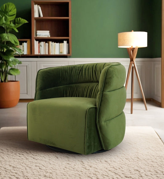 Walden Swivel Chair - Green Velvet