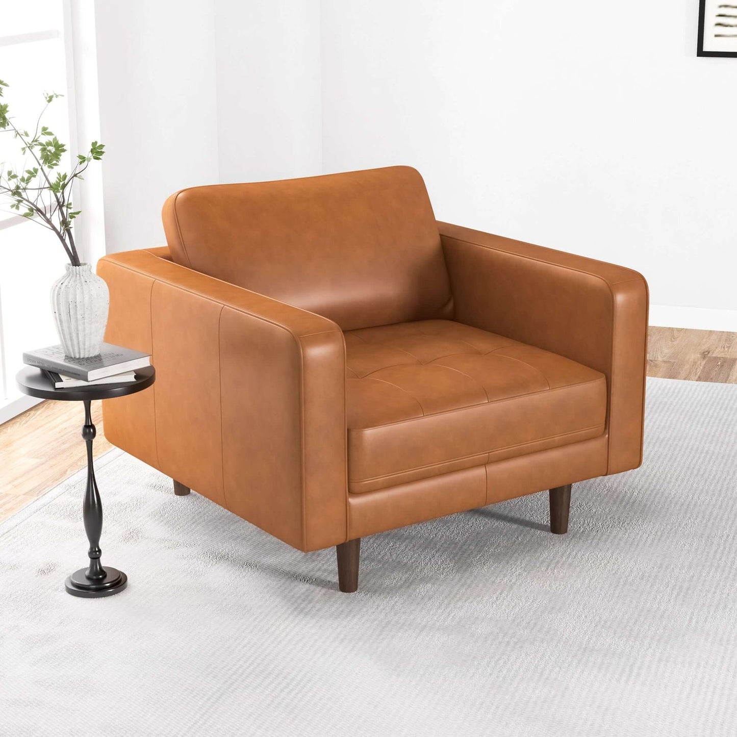 Catherine Tan Leather Lounge Chair