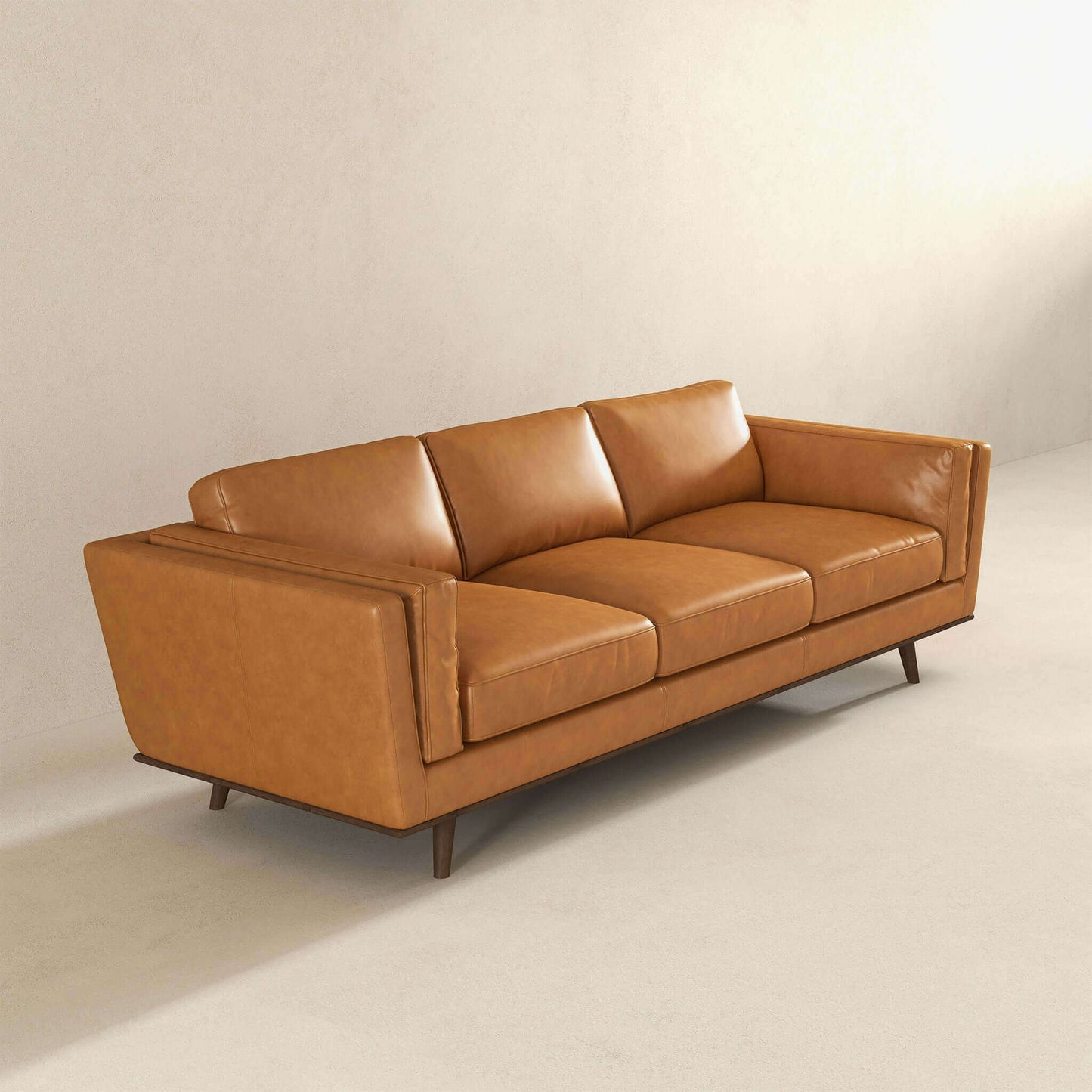 Chase 91"  Tan Genuine Leather Sofa