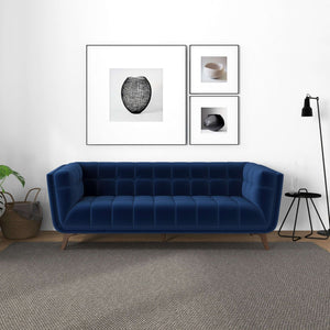 Addison Blue Velvet Modern  Sofa