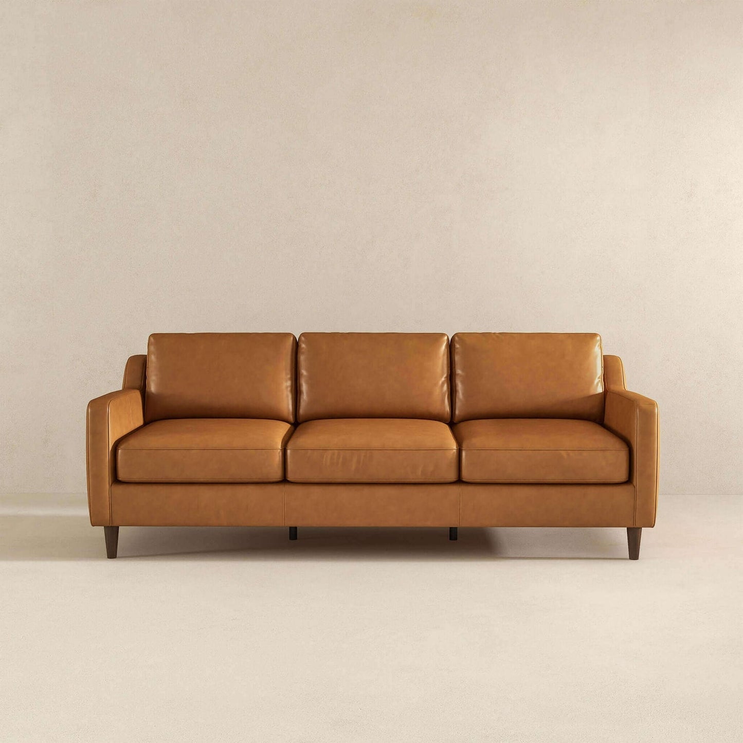 Cooper Tan Modern Genuine Leather Sofa