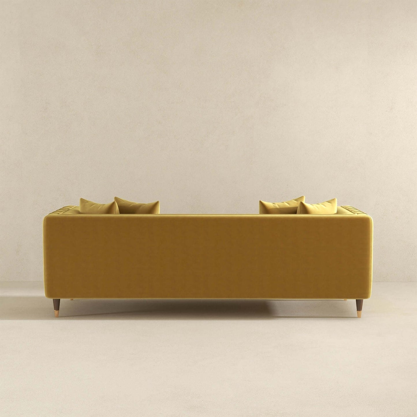 Edward Mid Century Modern Yellow Mustard Velvet Sofa