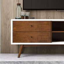 Load image into Gallery viewer, Caroline White Modern Style Walnut 72&quot; TV Stand