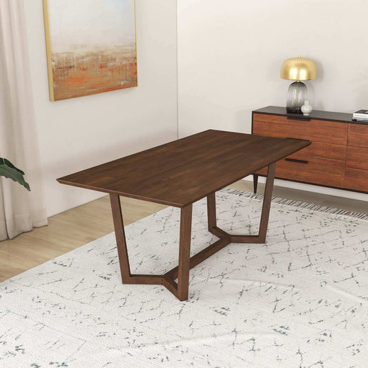 Marina Solid Wood Dining Table In Brown