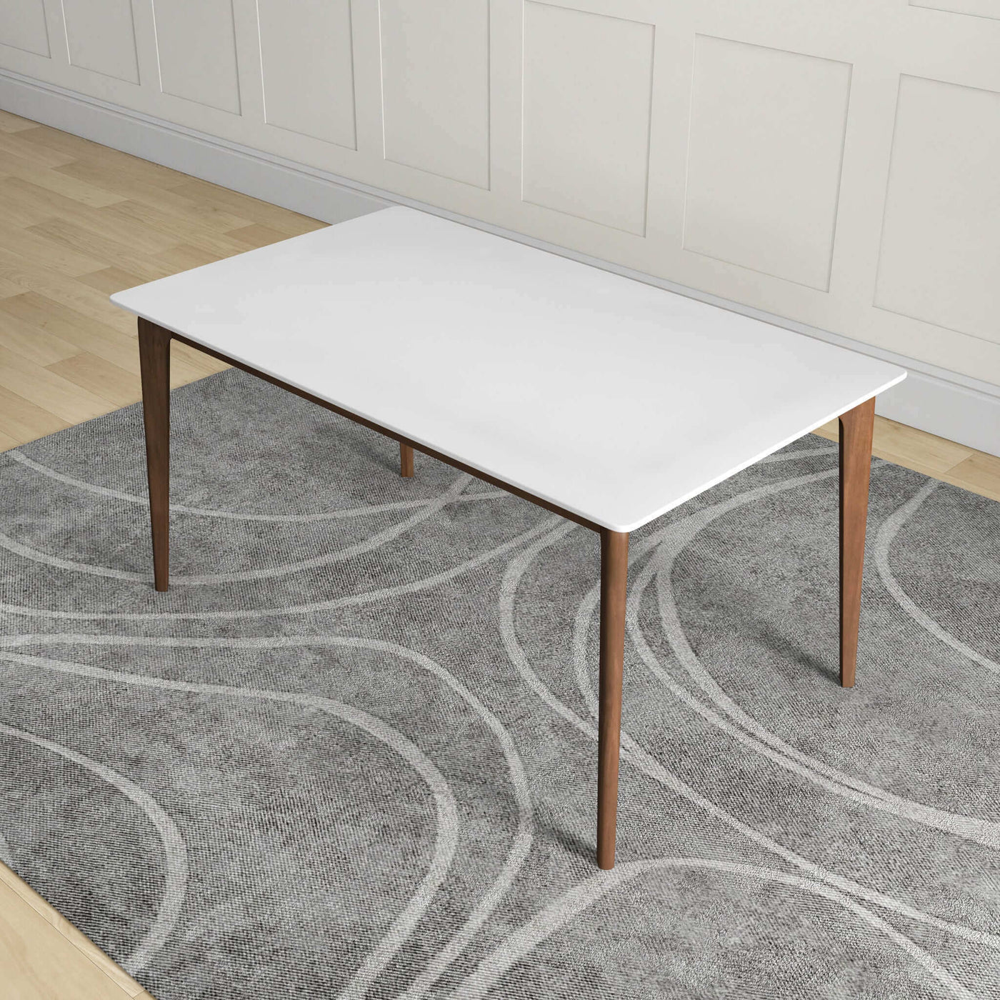 Lindsey Solid Wood White Top Dining Table